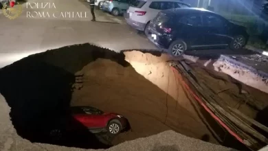 Roma voragine, Cortesia Polizia Roma Capitale