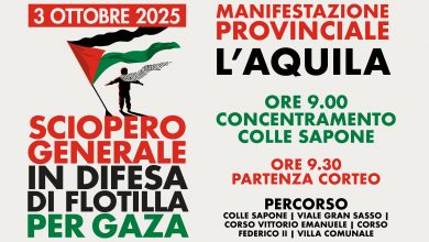 L'Aquila Si Mobilita: Sciopero Generale e Corteo per la Flotilla Palestinese